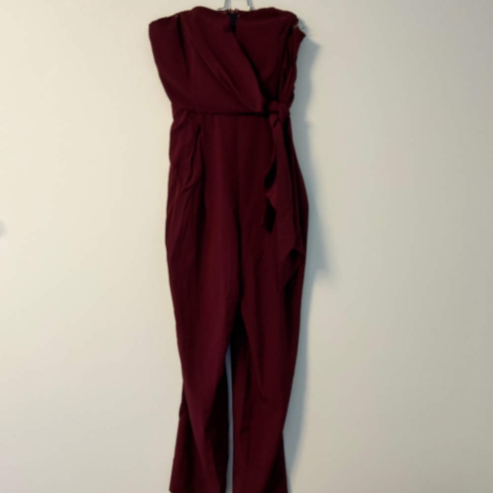 Burgundy Strapless Jumpsuit | Size S | Like new